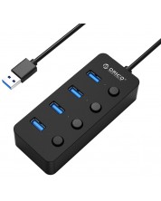 USB хъб Orico - W9PH4-U3-V1-BK-PRO, 4 порта, USB-А, черен -1
