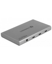 USB хъб Delock - 64157, 4 порта, Thunderbolt 4, сив