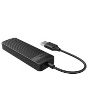 USB хъб Orico - FL02-BK, 4 порта, USB2.0, черен -1