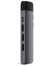 USB хъб Satechi - Aluminium Pro, 6 порта, USB-C, сив -1