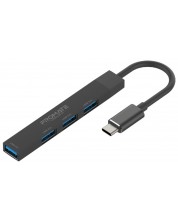 USB хъб ProMate - LiteHub-4, 4 порта, черен