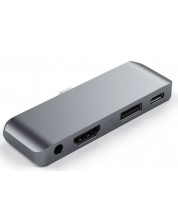 USB хъб Satechi - Aluminium Mobile Pro, 4 порта, USB-C, сив -1