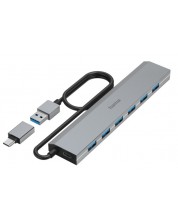 USB хъб Hama - 200137, 7 порта, сребрист