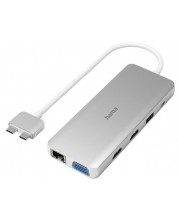 USB хъб Hama - 200133, 12 порта, USB-C, сребрист