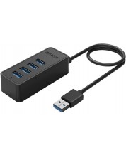 USB хъб Orico - W5P-U3-030, 4 порта, USB-A, черен -1