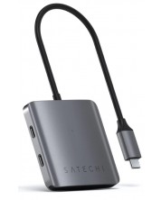 USB хъб Satechi - 4 порта, USB-C, сив -1