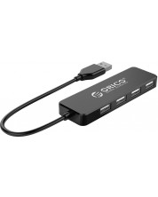 USB хъб Orico - FL01-BK, 4 порта, USB2.0, черен -1
