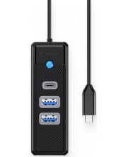  USB хъб Orico - PWC2U-C3-015-BK, 3 порта, USB3.0/C, черен -1