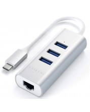 USB хъб Satechi - Aluminium, 4 порта, USB-C, сребрист -1