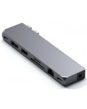 USB хъб Satechi - Pro Hub Max, 8 порта, USB-C, сив