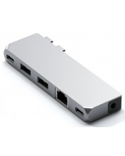 USB хъб Satechi - Aluminium Pro Hub Mini, 6 порта, USB-C, сребрист -1