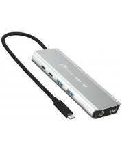 USB хъб j5create - JCD403, 6 порта, сив
