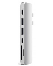 USB хъб Satechi - Aluminium Pro, 6 порта, USB-C, MacBook Pro, сребрист