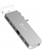 USB хъб j5create - JCD395, 4K60 Pro, MagSafe Kit, 8 порта, MacBook Pro, сив -1