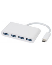 USB хъб Vivanco - 34292, 4 порта, USB-C, бял -1