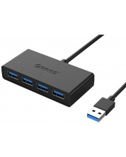 USB хъб Orico - G11-H4-U3-03-BK, 4 порта, micro USB, черен