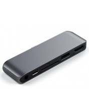USB хъб Satechi - Mobile Pro, 6 порта, USB-C, сив -1