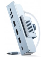 USB хъб Satechi - Clamp Hub, 6 порта, USB-C, iMac 24" 2021, син -1