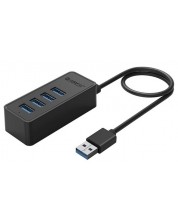 USB хъб Orico - W5P-U3-100-BK-PRO, 4 порта, USB-A, черен -1