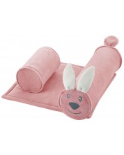 Възглавничка за спане настрани BabyJem - Зайче, розова -1