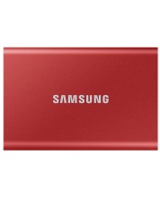Външна SSD памет Samsung - T7, 1TB, 2.5'', USB 3.2, червена -1