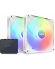 Вентилатори NZXT - F140 RGB Core White, 140 mm, RGB, 2 броя, контролер -1