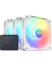 Вентилатори NZXT - F120 RGB Core White, 120 mm, 3 броя, контролер -1