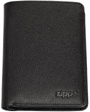 Вертикален мъжки портфейл Zippo Saffiano - RFID защита, черен -1