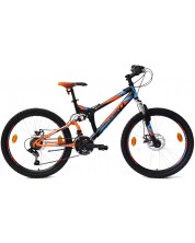 Детски велосипед със скорости SPRINT - Element DB, 24", 390 mm, черен/оранжев -1