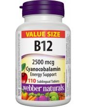 Vitamin B12, 2500 mcg, 110 таблетки, Webber Naturals