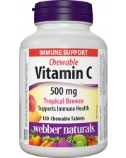 Vitamin С, 500 mg, 120 таблетки, тропически плодове, Webber Naturals -1