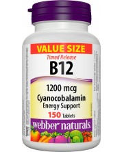 Vitamin B12, 1200 mcg, 150 таблетки, Webber Naturals