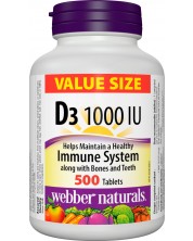 Vitamin D3, 1000 IU, 500 таблетки, Webber Naturals -1