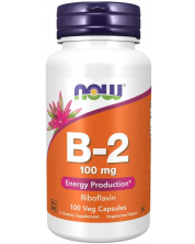 Vitamin B-2, 100 mg, 100 капсули, Now -1