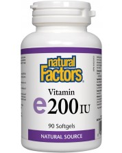 Vitamin E, 200 IU, 90 капсули, Natural Factors -1