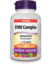 Vitamin B100 Complex, 90 таблетки, Webber Naturals -1