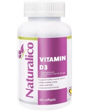 Vitamin D3, 60 софтгел капсули, Naturalico
