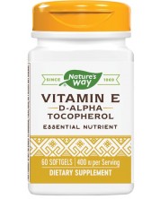 Vitamin E D-alpha Tocopherol, 400 IU, 60 капсули, Nature's Way