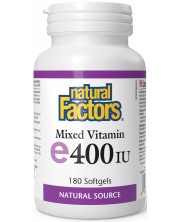 Vitamin E, 400 IU, 180 капсули, Natural Factors -1