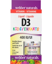 Vitamin D3 Liquid Kids, 400 IU, 35 ml, Webber Naturals -1