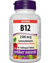 Vitamin B12, 2500 mcg, 60 таблетки, Webber Naturals