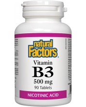 Vitamin B3, 500 mg, 90 таблетки, Natural Factors