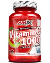 Vitamin C with Rose Hips, 1000 mg, 100 капсули, Amix