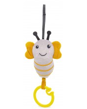 Вибрираща бебешка играчка BabyJem - Пчела, сива, 15 х 8 cm -1