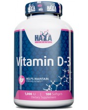Vitamin D3, 1000 IU, 100 капсули, Haya Labs -1