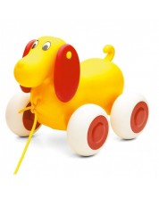 Кученце Бебе за дърпане Viking Toys, 25 cm, жълто