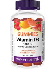 Vitamin D3 Gummies, 1000 IU, 90 таблетки, Webber Naturals
