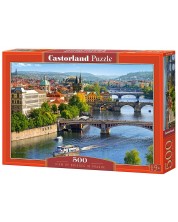 Пъзел Castorland от 500 части - Гледка към мостовете на Прага -1