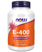 Vitamin E-400, 250 капсули, Now
