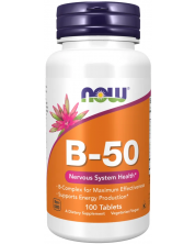 Vitamin B-50, 100 таблетки, Now -1